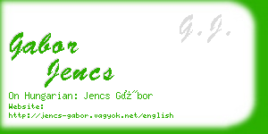 gabor jencs business card